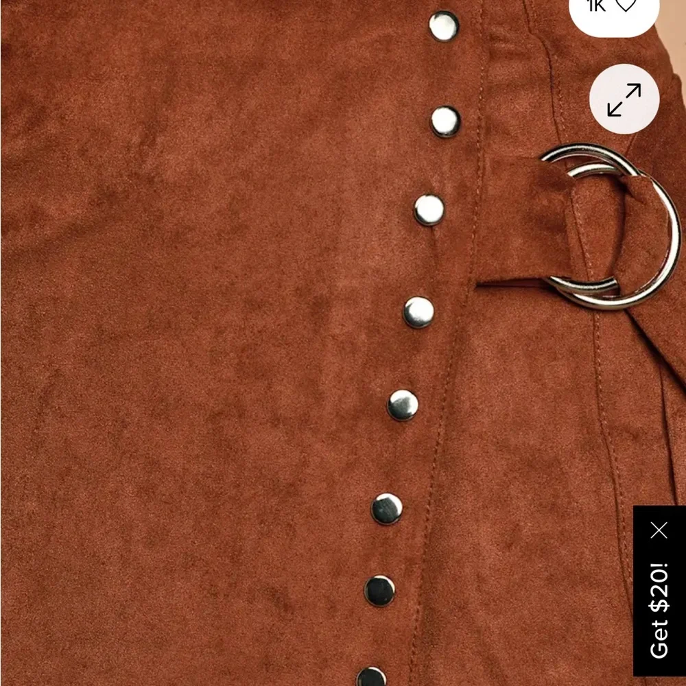 Lulu's Rust Suede Wrap Skirt - Picture 3 of 4